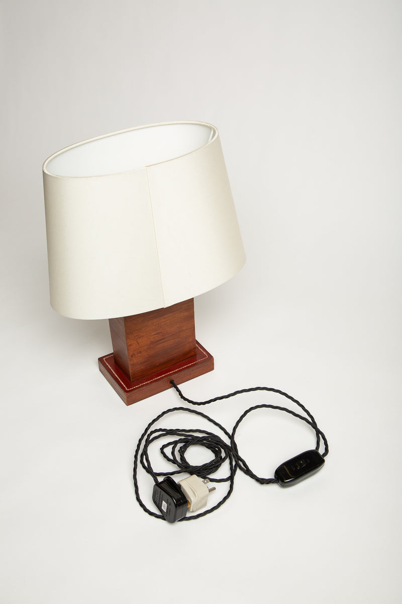 HERMÈS | STITCHED LEATHER TABLE LAMP