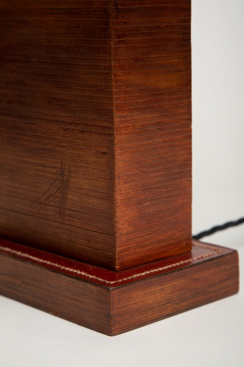 HERMÈS | STITCHED LEATHER TABLE LAMP