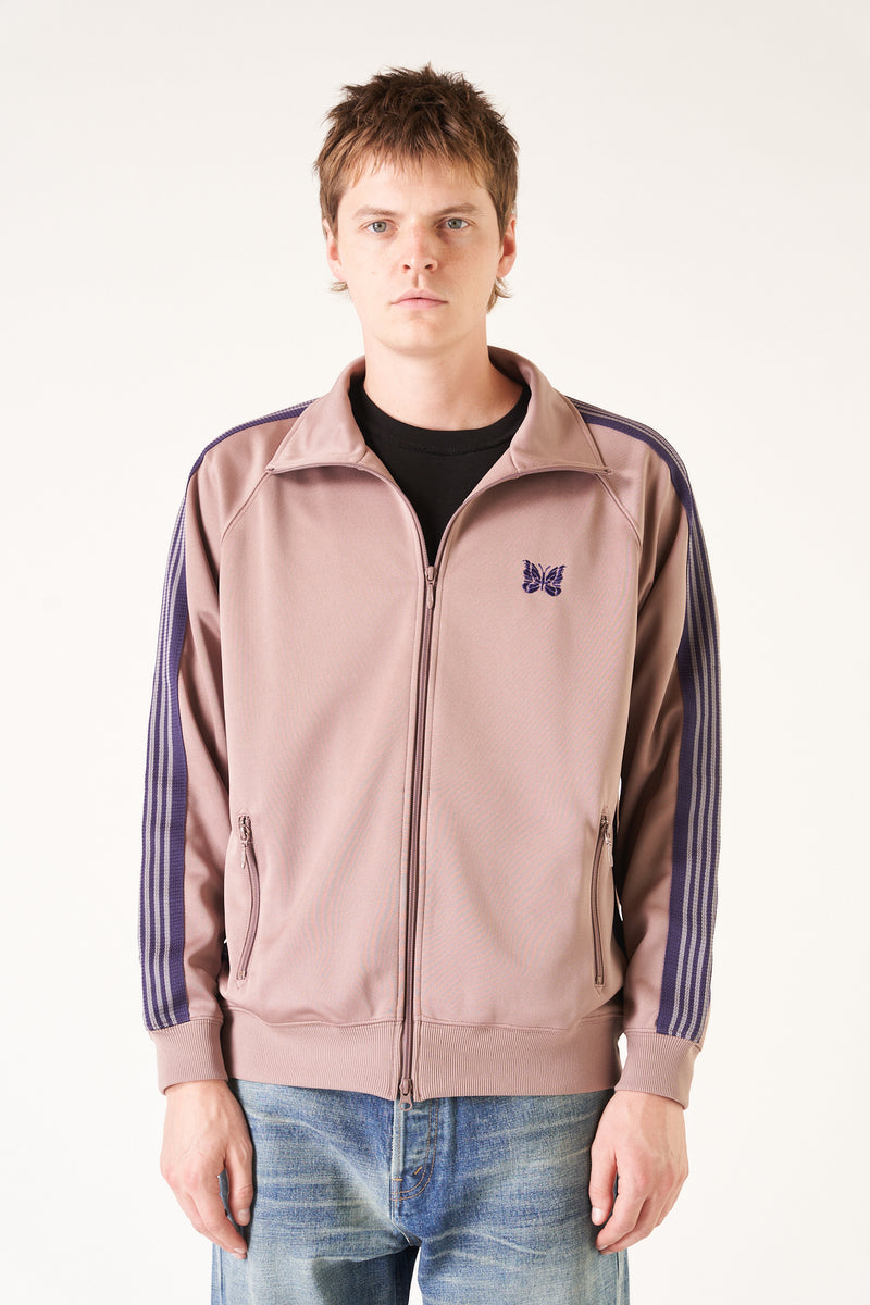 M Needles Track Jacket Poly Smooth Taupe-