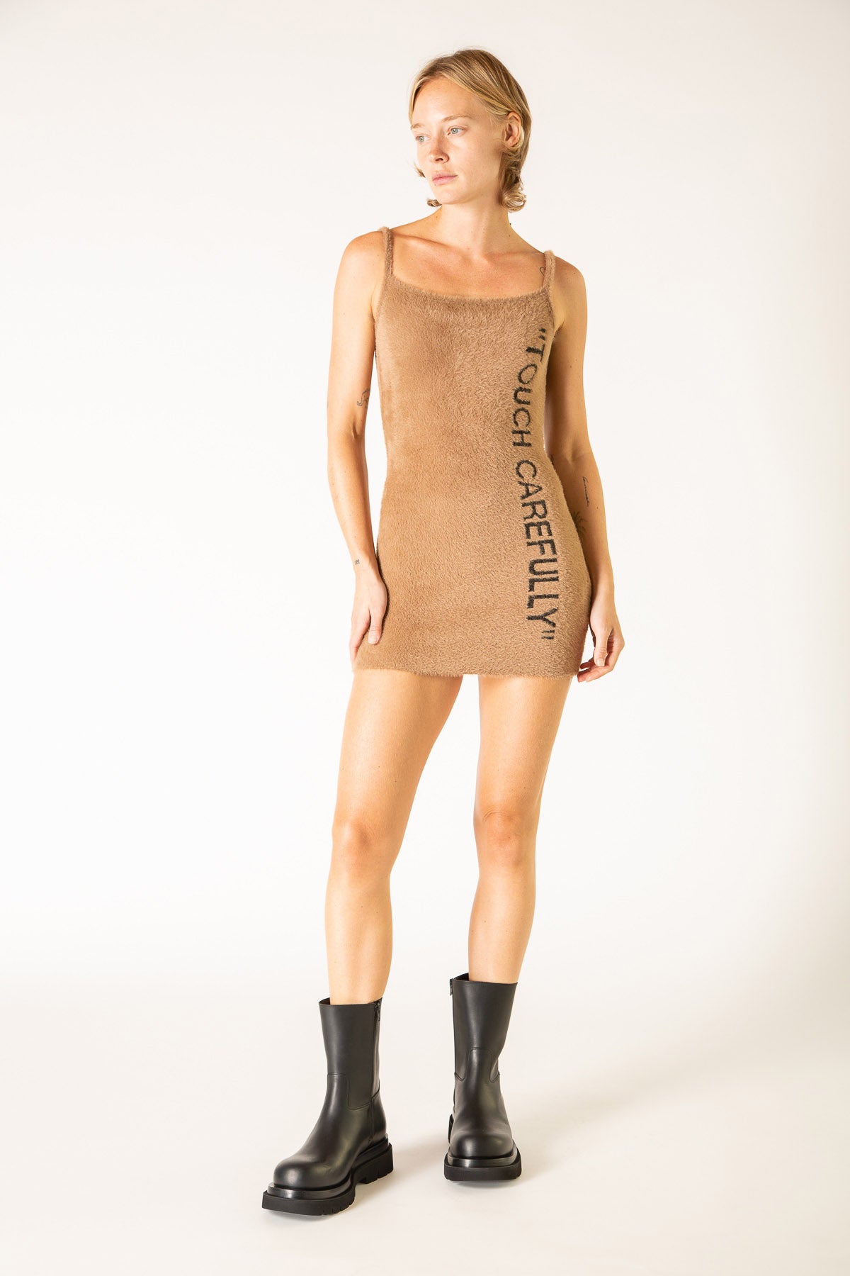 OFF-WHITE | QUOTE FUZZY MINI DRESS - MAXFIELD LA