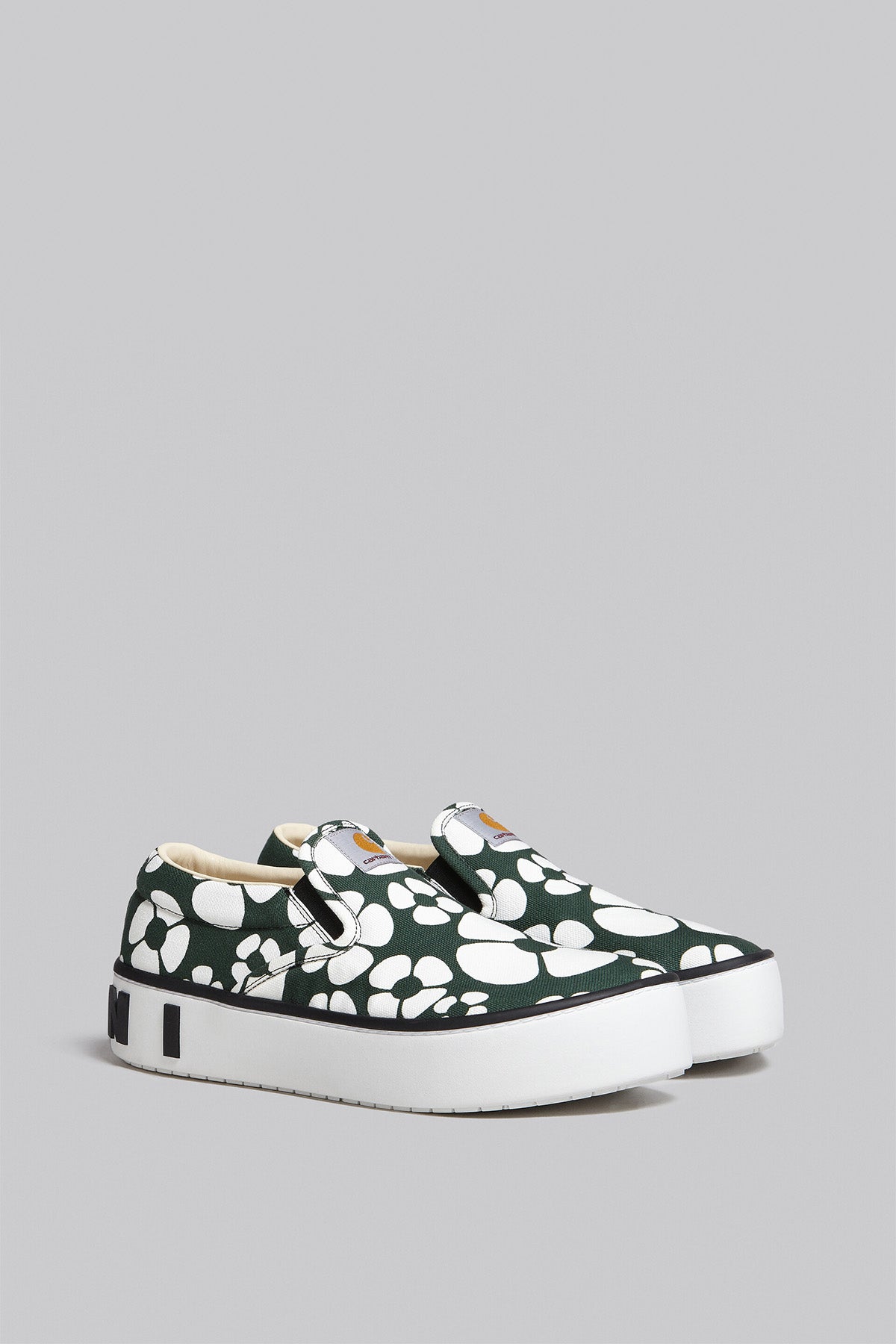 MARNI X CARHARTT | GREEN FLOWER PAW SLIP ONS - MAXFIELD LA