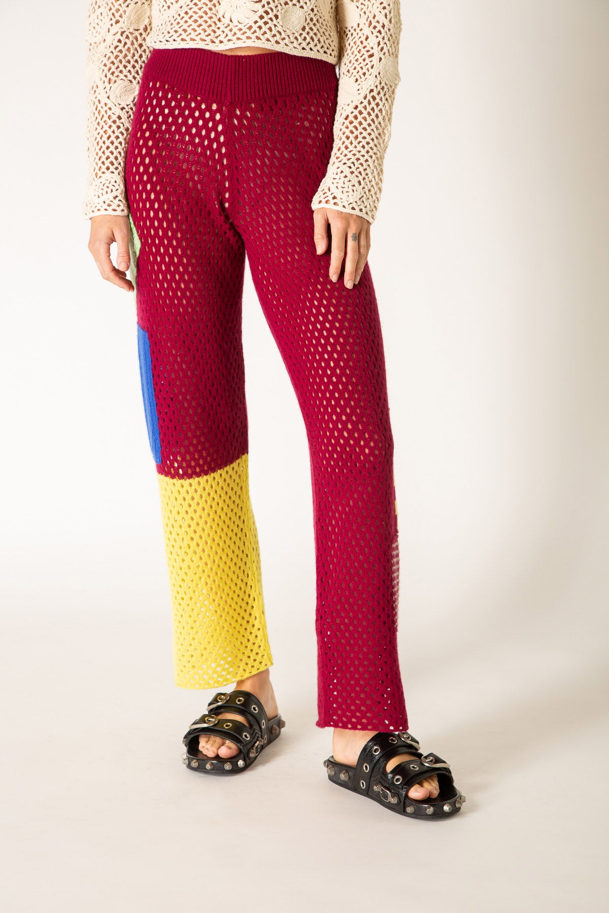 THE ELDER STATESMAN | LOOSE NET PATCHWORK PANTS - MAXFIELD LA