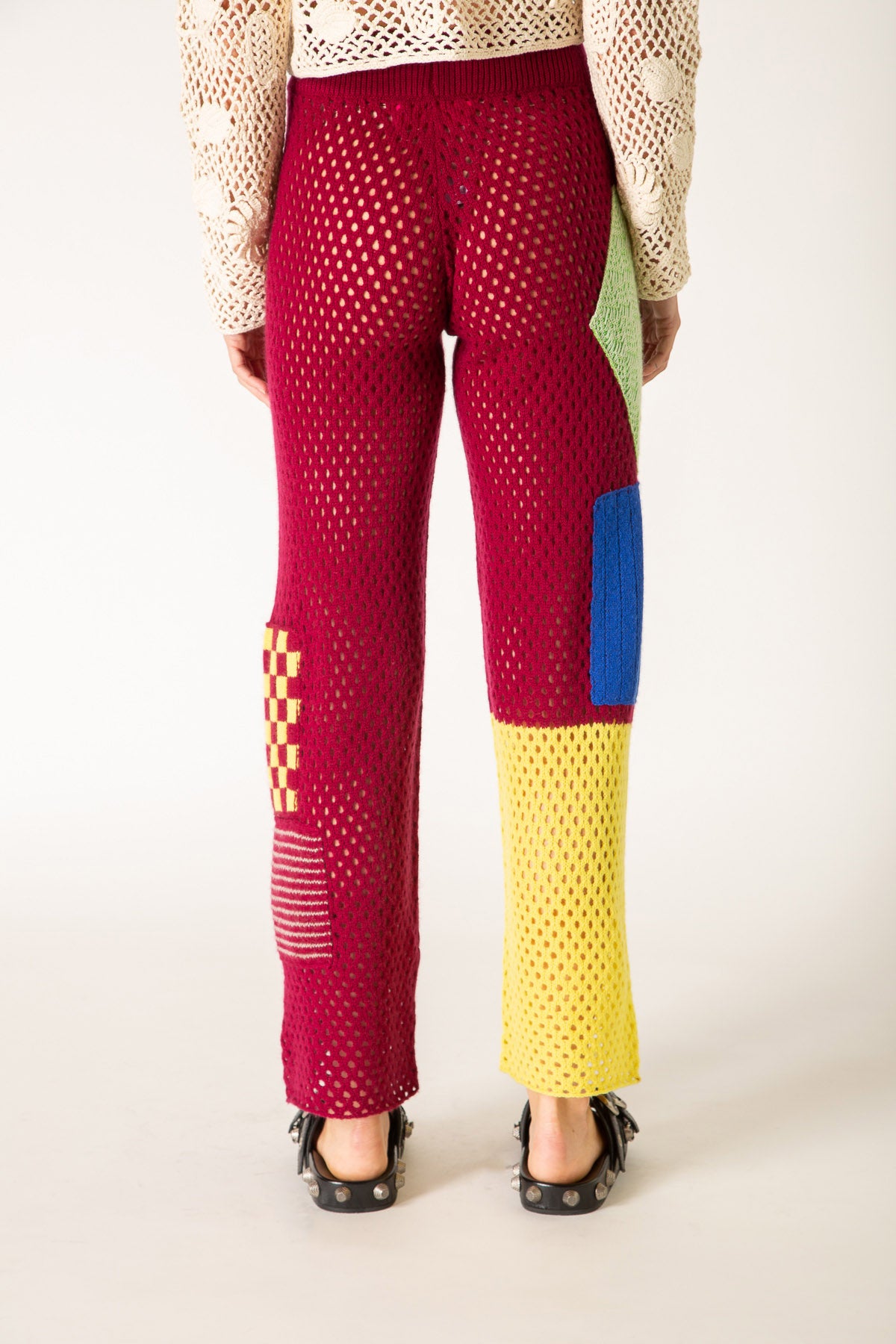 THE ELDER STATESMAN | LOOSE NET PATCHWORK PANTS - MAXFIELD LA