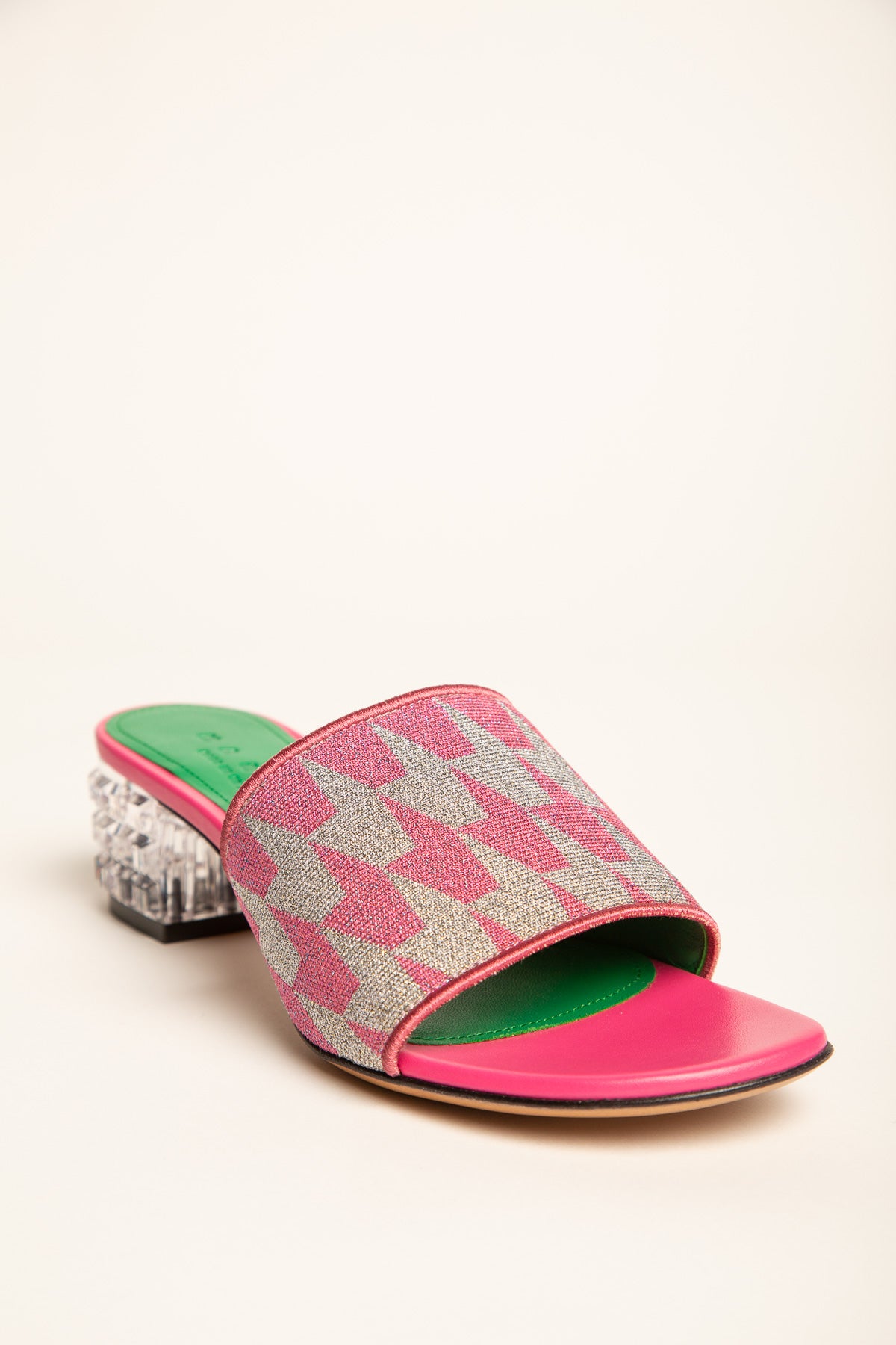MARNI | CLEAR HEEL PRINT STRAP SANDALS - MAXFIELD LA