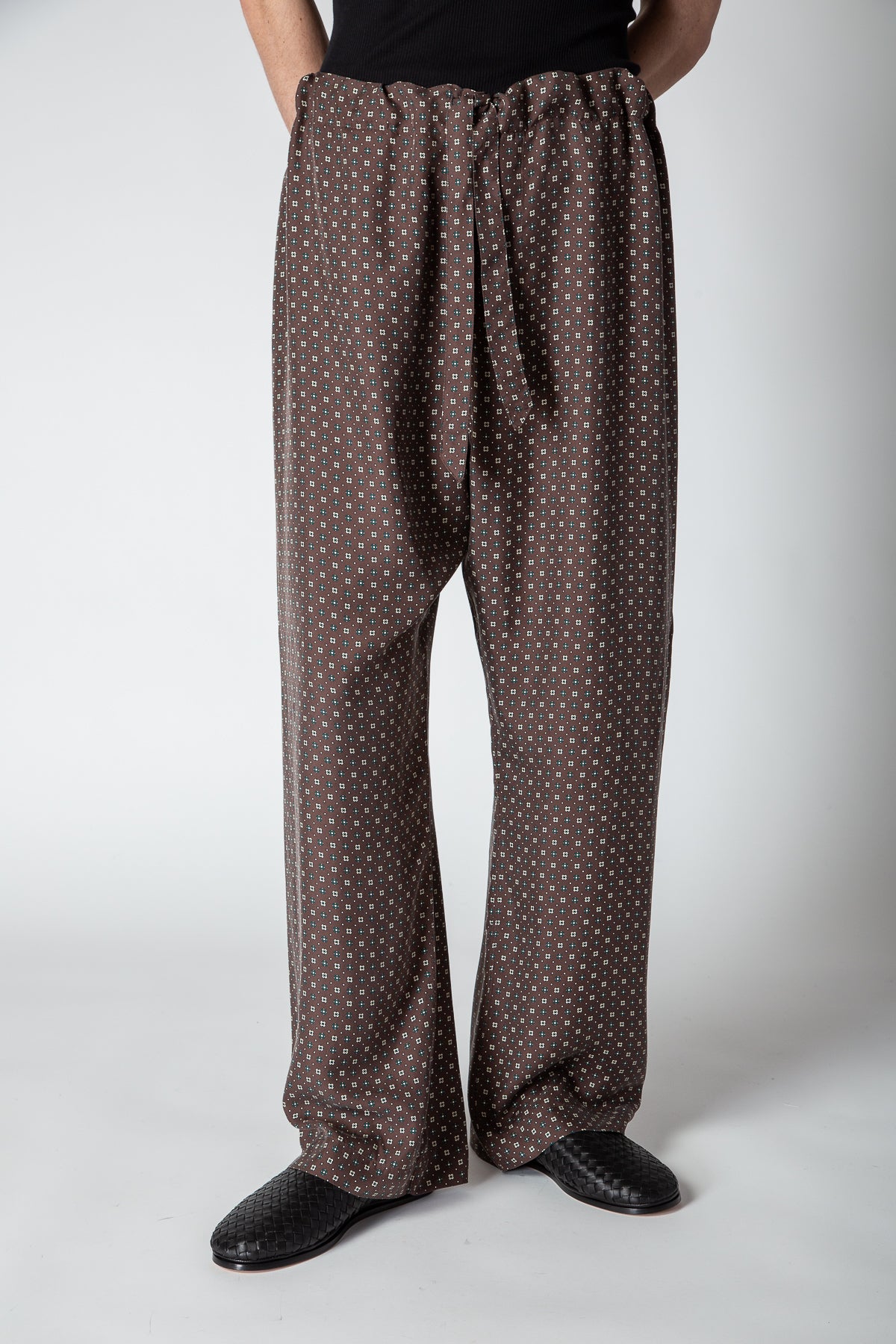 MAISON MARGIELA | PRINTED SILK SATIN PANTS - MAXFIELD LA
