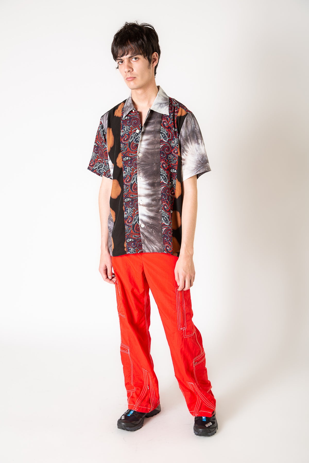 NOMA T.D. | PATCHWORK SHORT SLEEVE SHIRT - MAXFIELD LA
