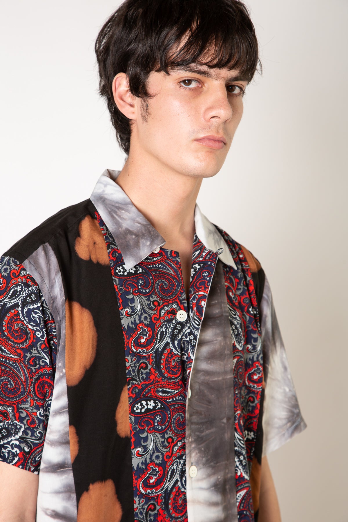 NOMA T.D. | PATCHWORK SHORT SLEEVE SHIRT - MAXFIELD LA