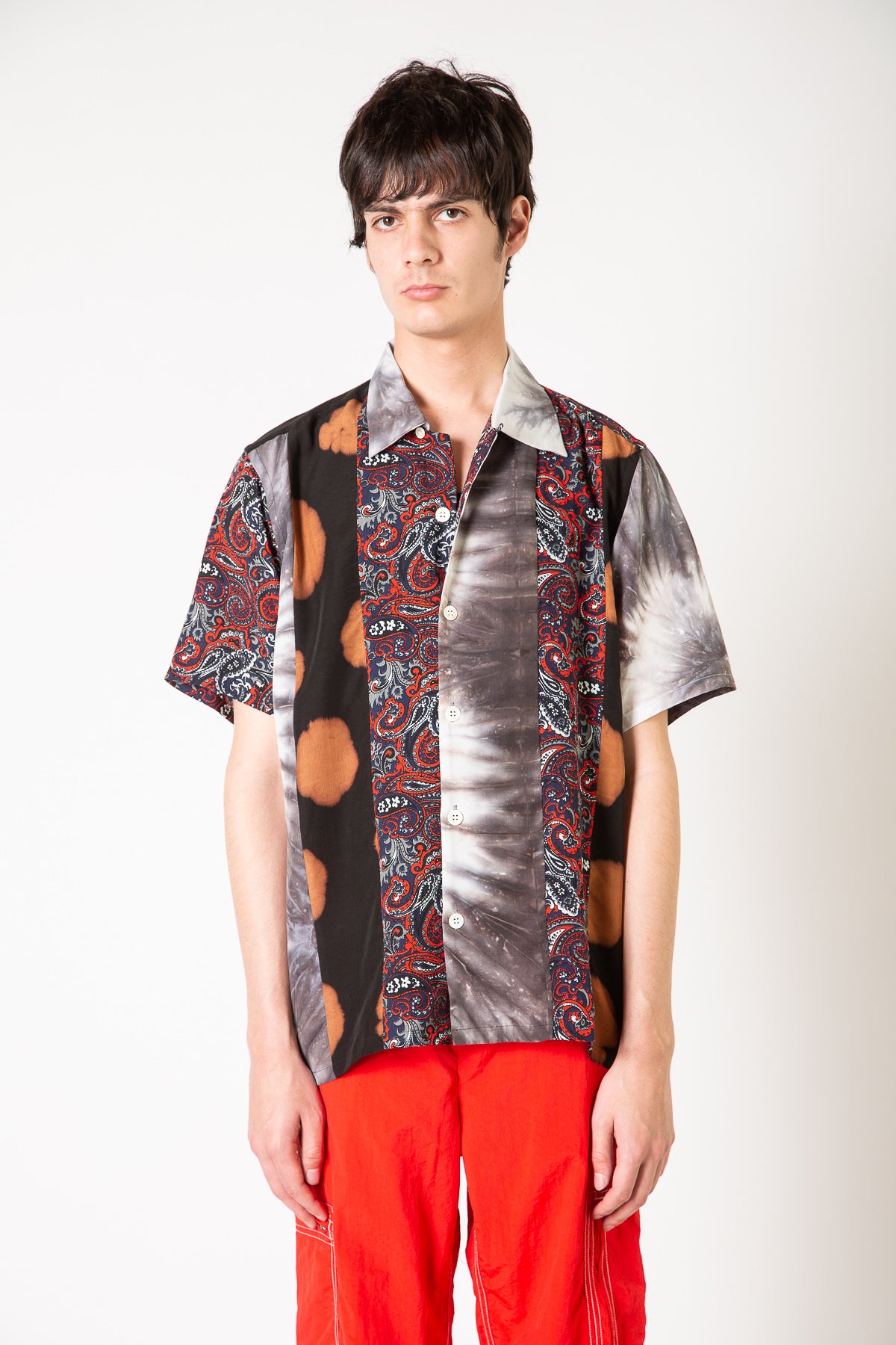 NOMA T.D. | PATCHWORK SHORT SLEEVE SHIRT - MAXFIELD LA