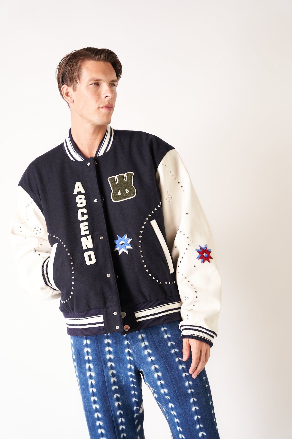 WALES BONNER | ASCEND VARSITY JACKET - MAXFIELD LA