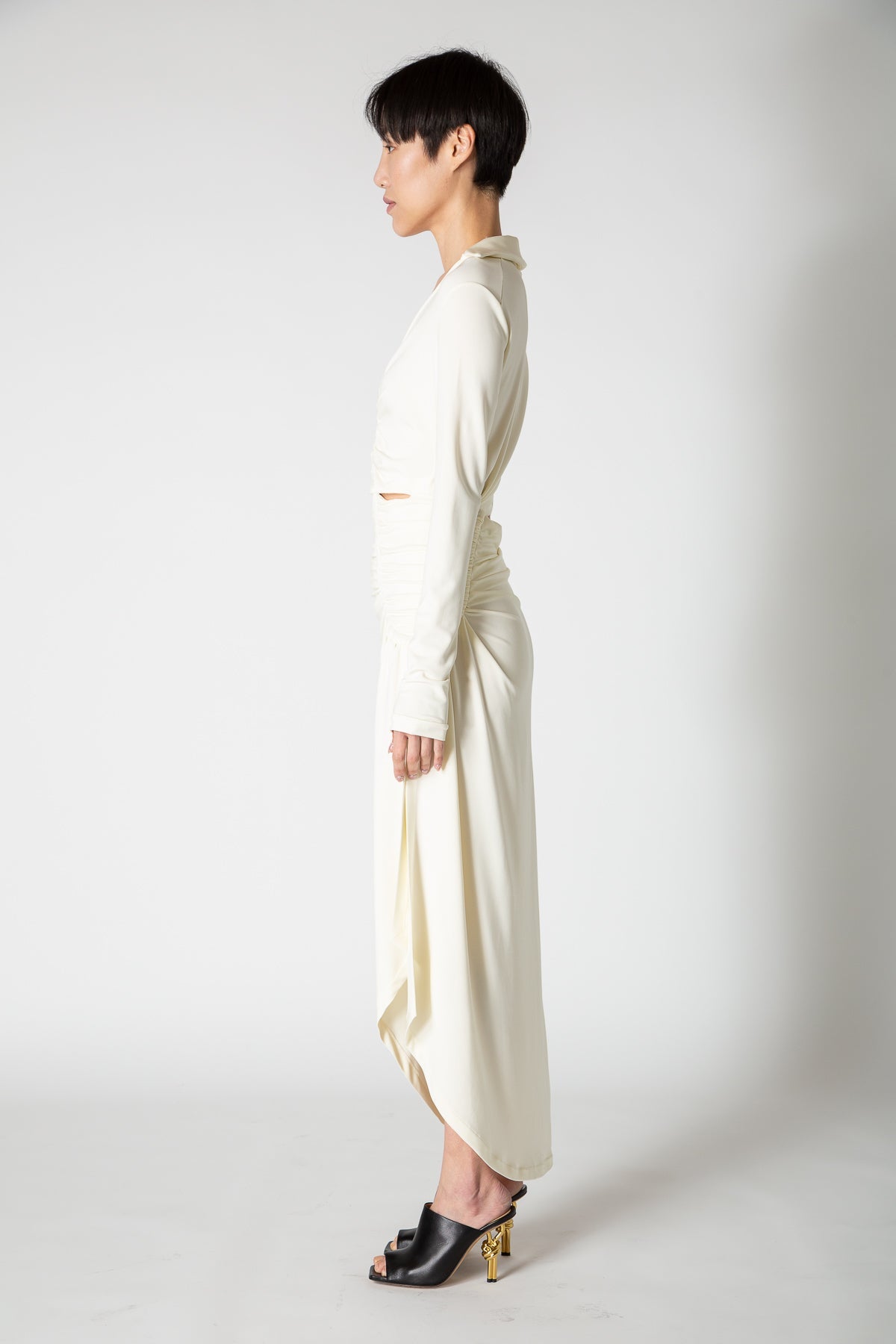 OFF-WHITE | VI-CREPE DRAPED DRESS