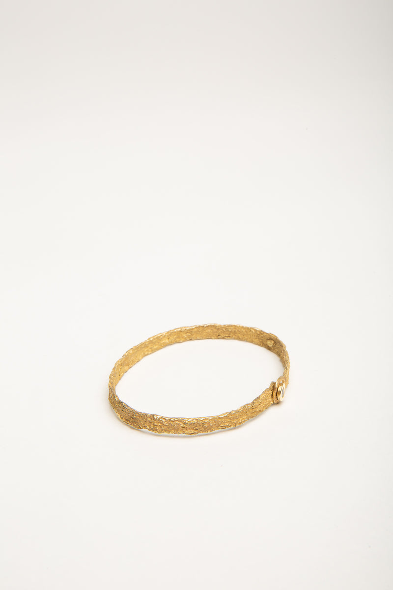 BOAZ KASHI | 18K HAMMERED GOLD DIAMOND BRACELET