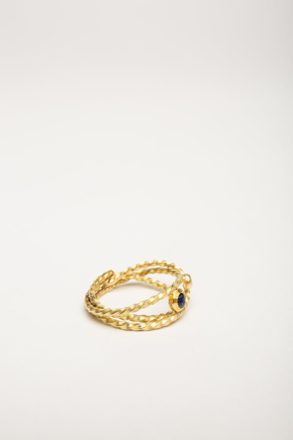 BOAZ KASHI | 18K GOLD ROPE DIAMOND RING