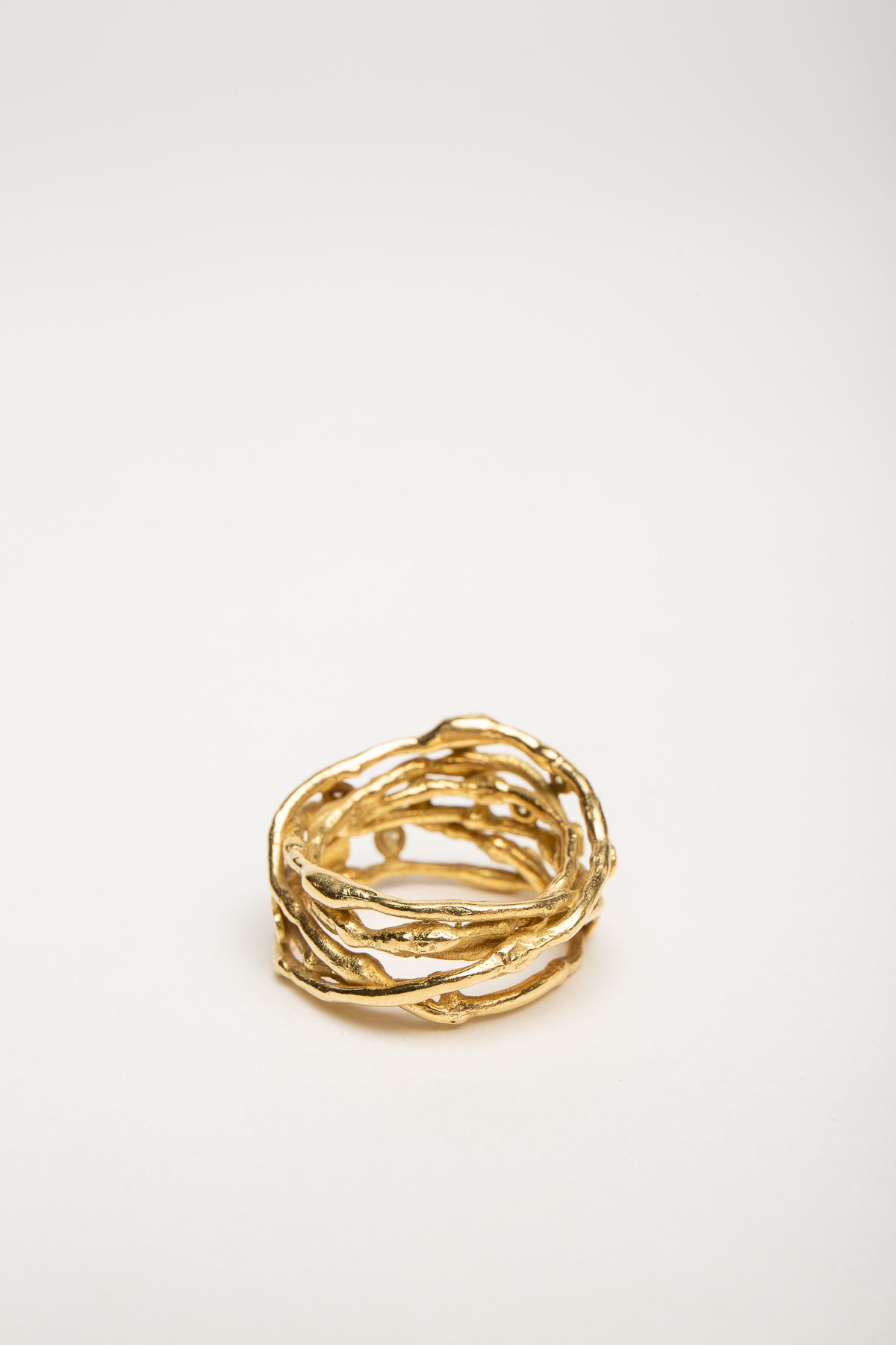 BOAZ KASHI | 18K GOLD DIAMOND BRANCH RING