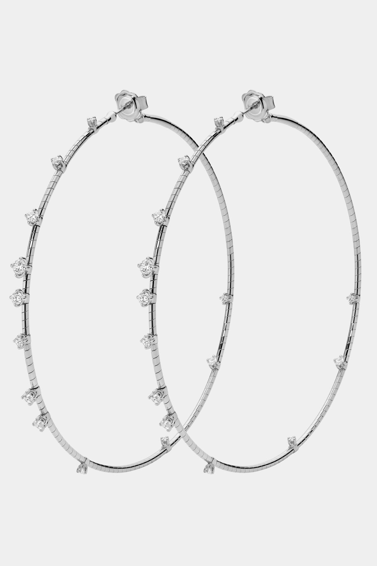 MATTIA CIELO | LARGE WHITE GOLD DIAMOND HOOP EARRINGS