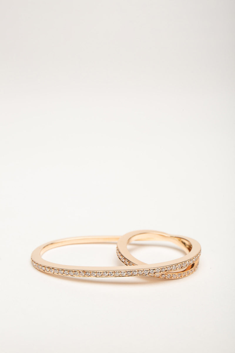 FIYA JEWELLERY | ROSE GOLD DIAMOND DOUBLE RING