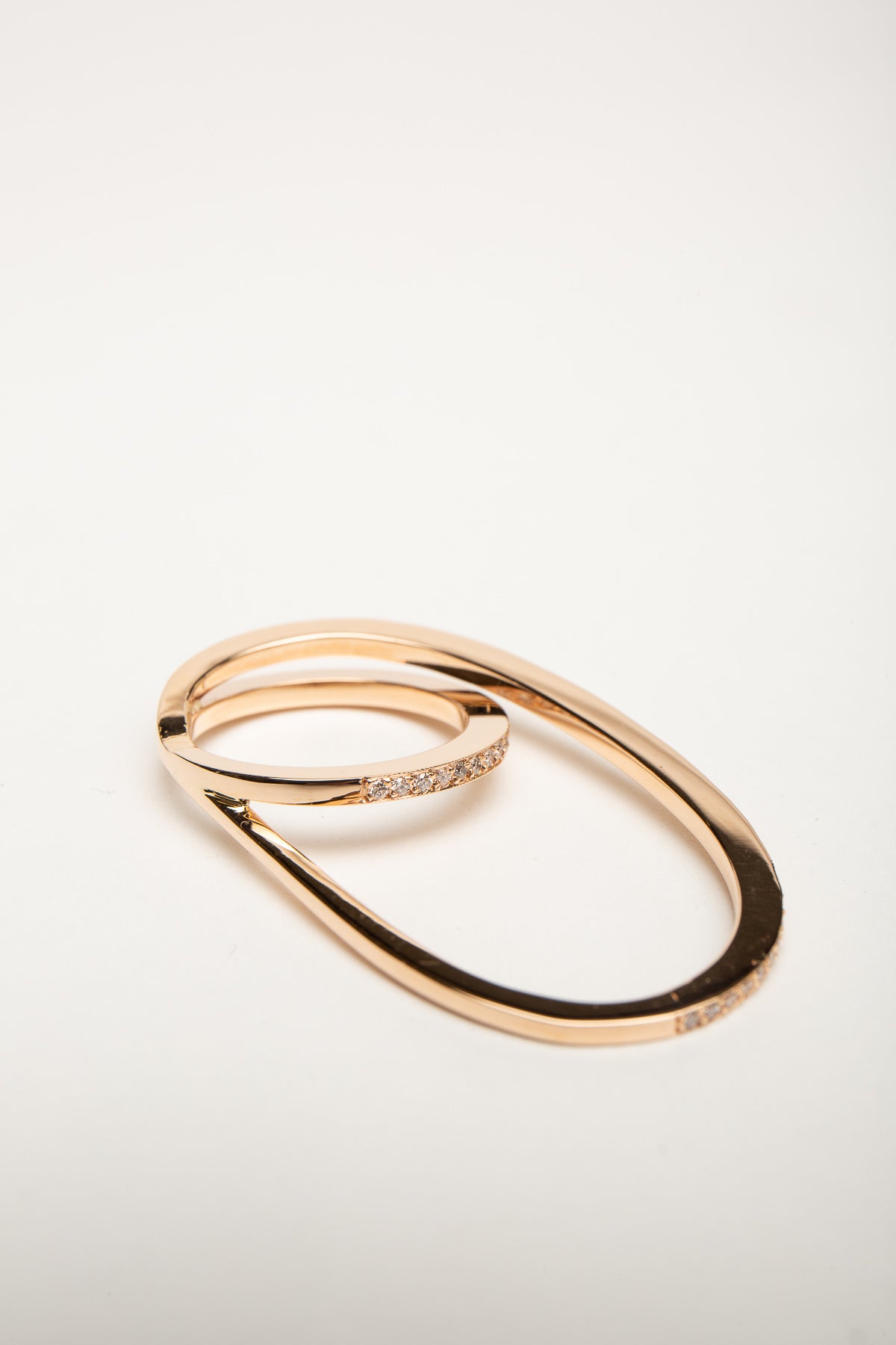 FIYA JEWELLERY | ROSE GOLD DIAMOND DOUBLE RING