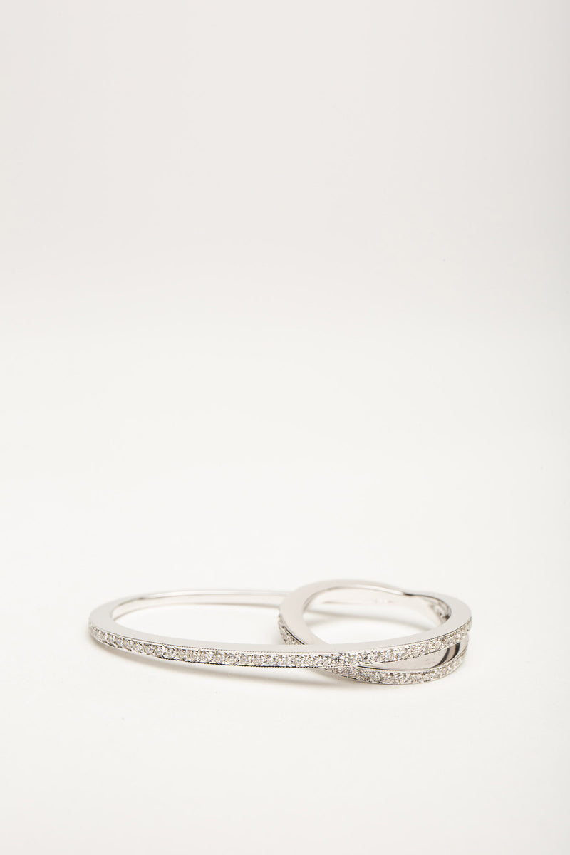 FIYA JEWELLERY | WHITE GOLD DIAMOND DOUBLE RING