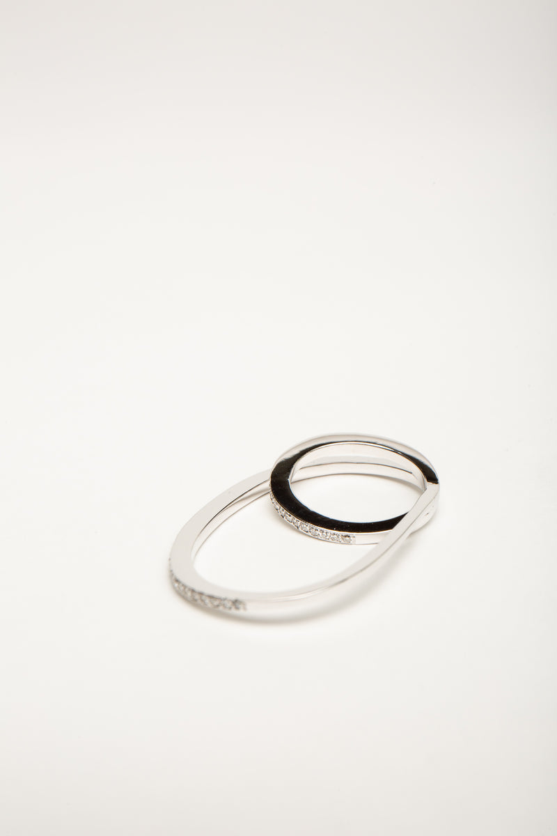 FIYA JEWELLERY | WHITE GOLD DIAMOND DOUBLE RING