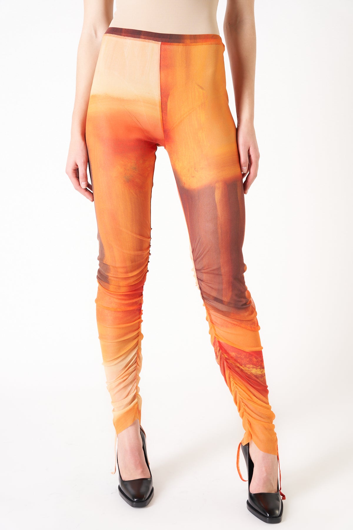 PAULA CANOVAS DEL VAS | ORANGE MESH LEGGINGS