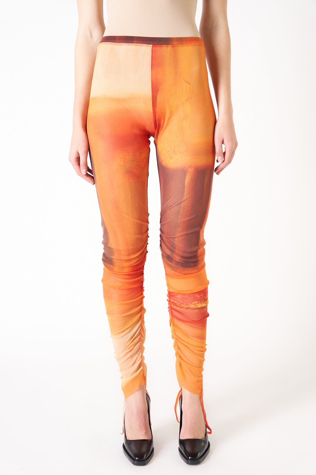 PAULA CANOVAS DEL VAS | ORANGE MESH LEGGINGS