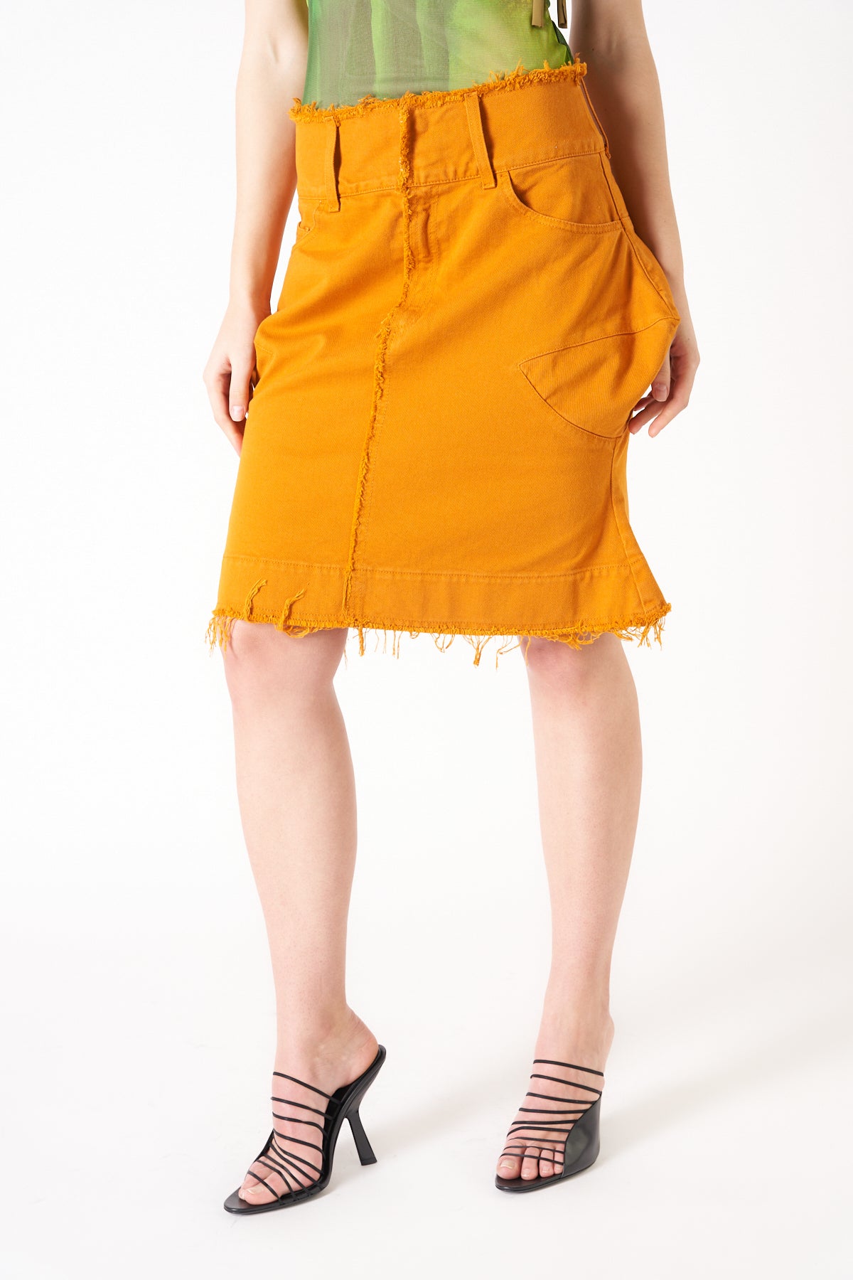 PAULA CANOVAS DEL VAS | SPIKY DENIM SKIRT - MAXFIELD LA