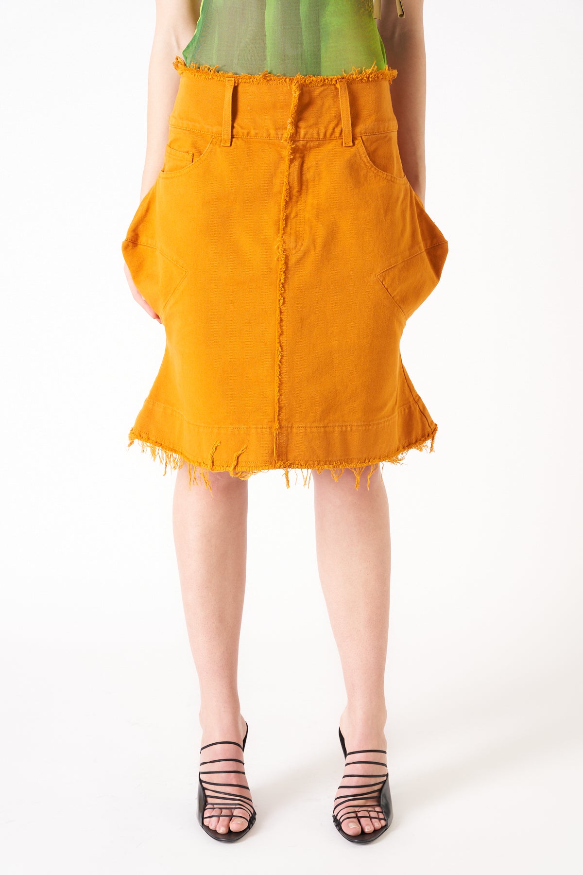 PAULA CANOVAS DEL VAS | SPIKY DENIM SKIRT - MAXFIELD LA