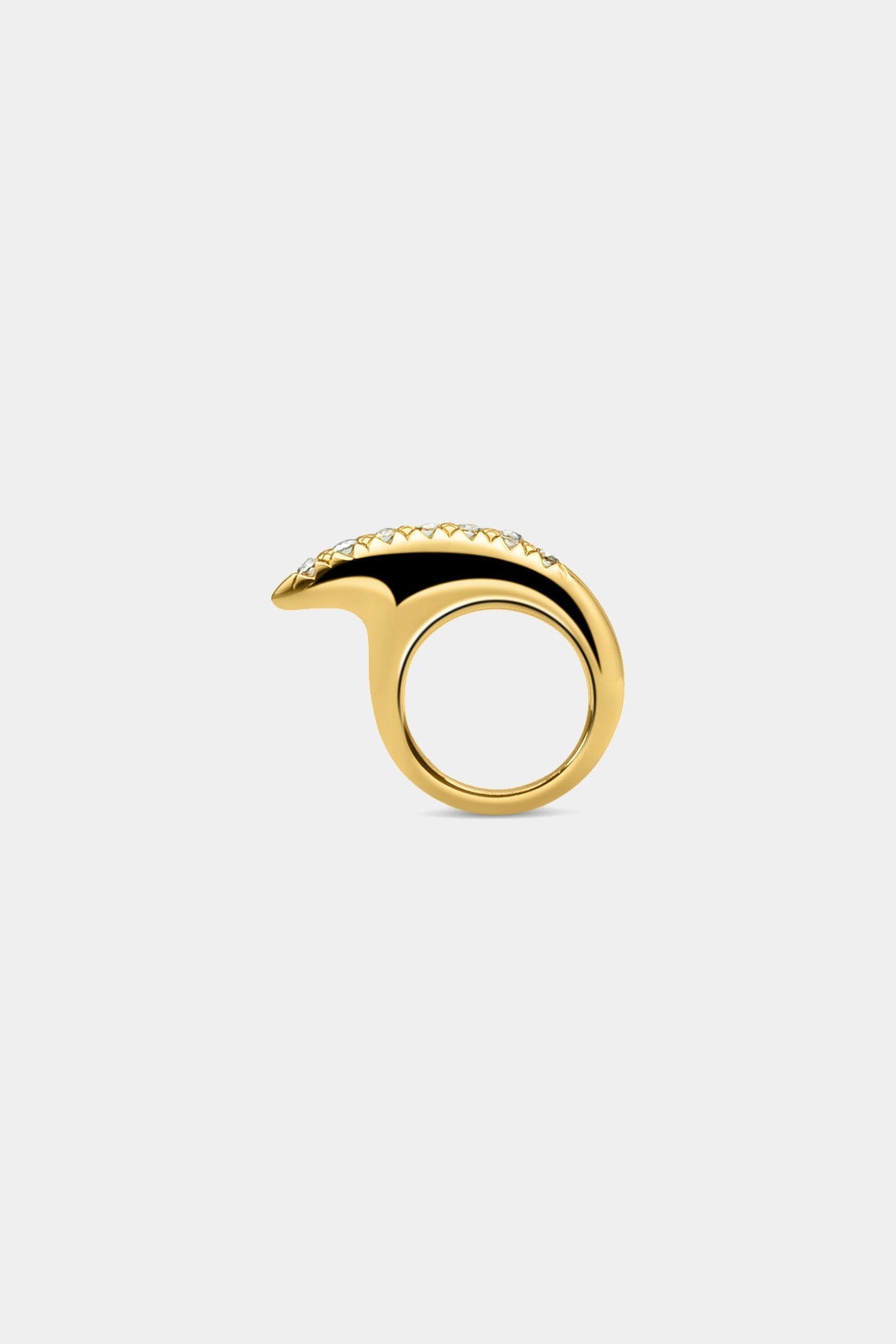 JOVANA DJURIC | MEDIUM GOLD & DIAMOND CRESCENT RING