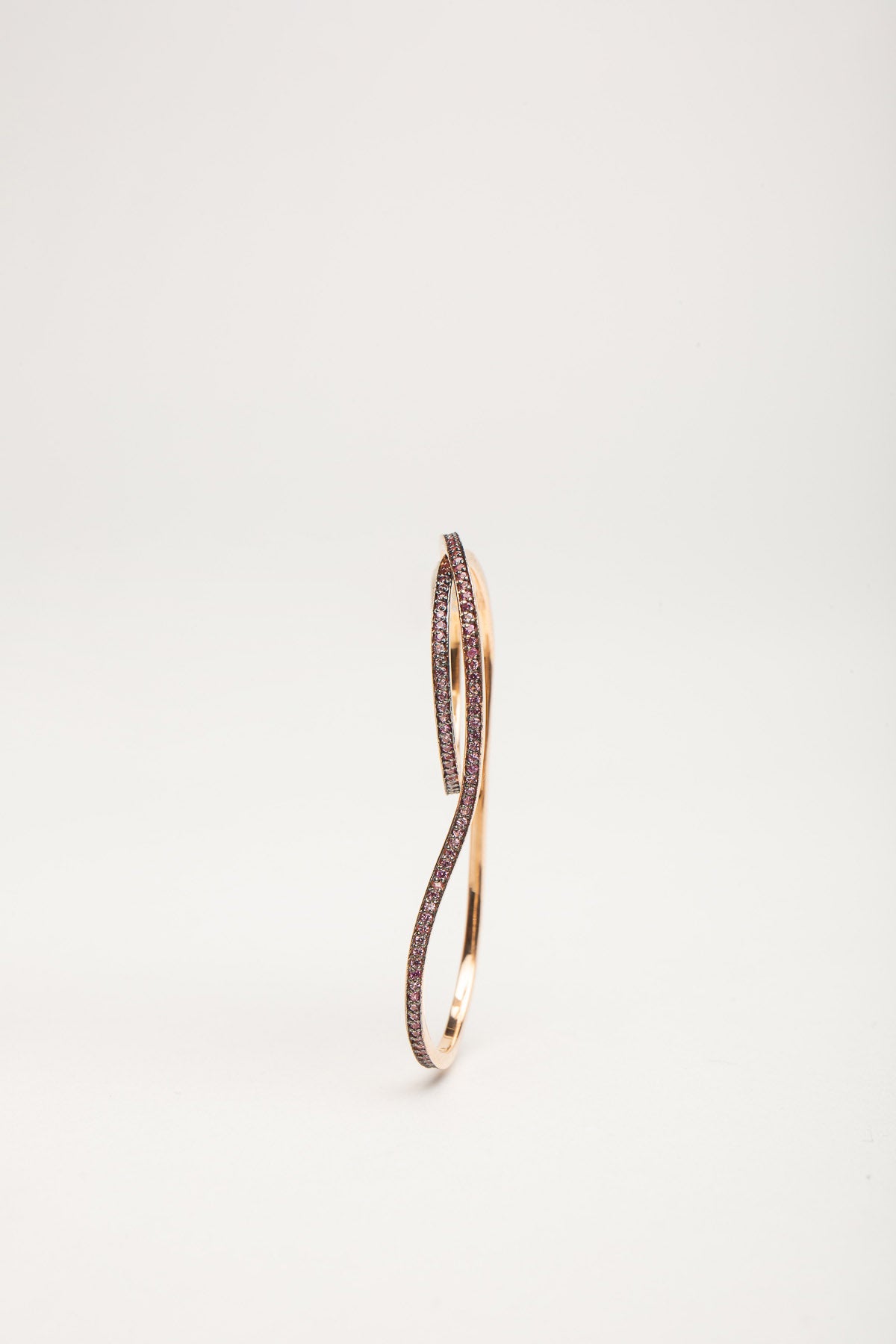 FIYA JEWELLERY | ROSE GOLD THIN DOUBLE PINK SAPPHIRE RING