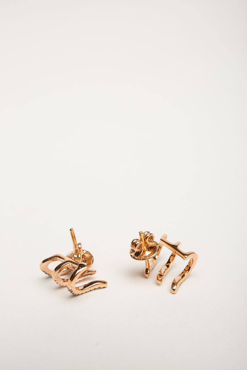 FIYA JEWELLERY | 3 ROW DIAMOND EARRINGS