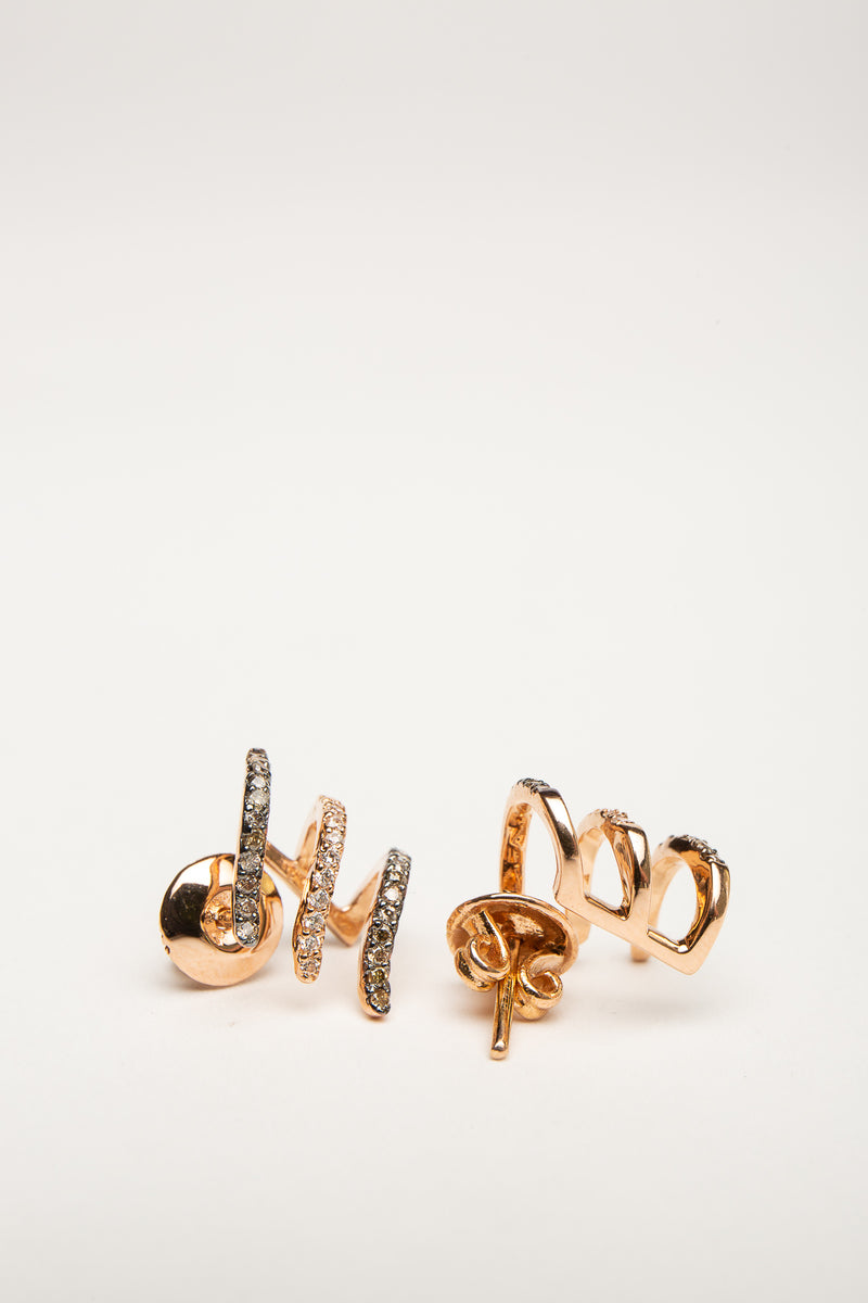 FIYA JEWELLERY | 3 ROW DIAMOND EARRINGS