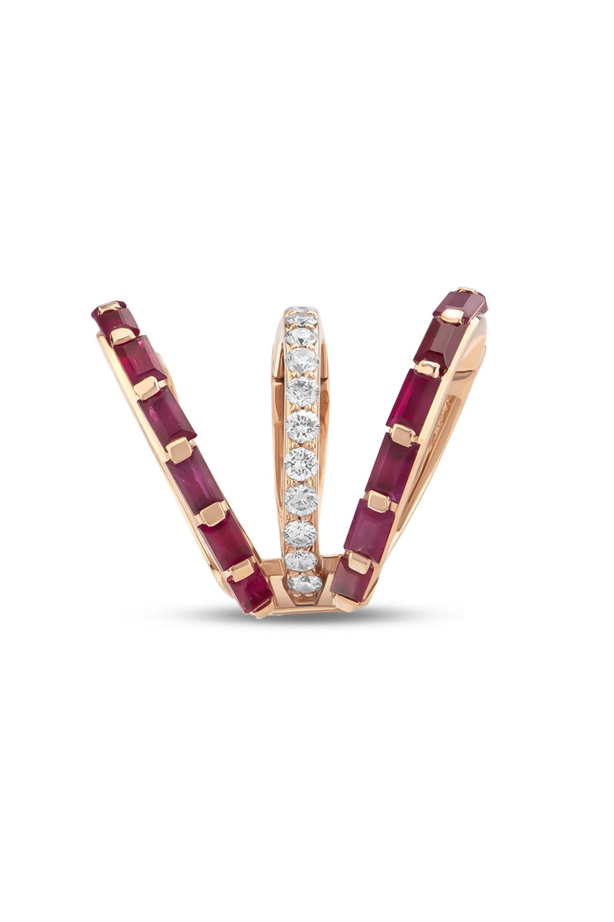 BEE GODDESS | ROSE GOLD MONDRIAN RUBY CUFF