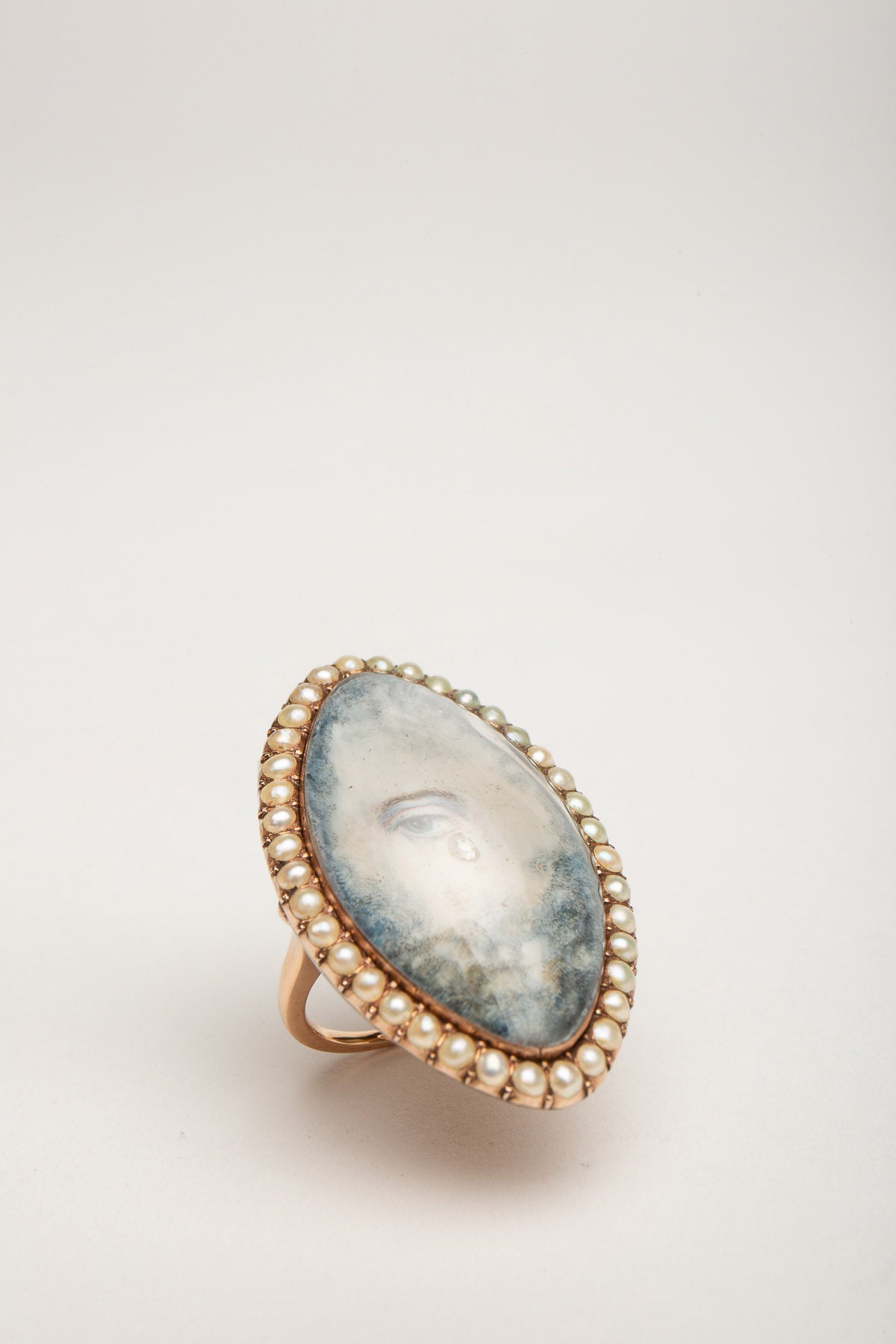 MAXFIELD PRIVATE COLLECTION | 1800'S PAINTED EYE PEARL RING