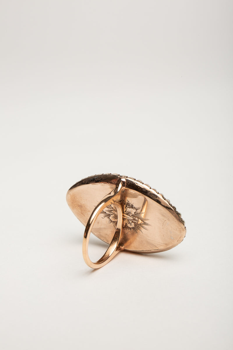 MAXFIELD PRIVATE COLLECTION | 1800'S PAINTED EYE PEARL RING