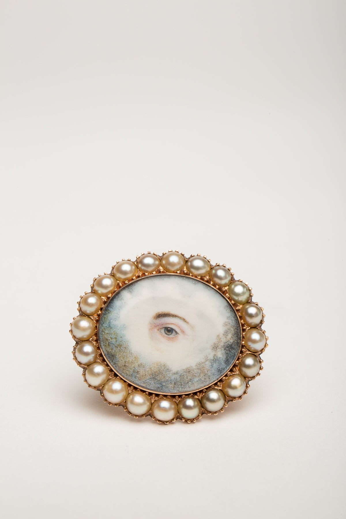 MAXFIELD PRIVATE COLLECTION | 1800'S PAINTED OVAL EYE PEARL RING