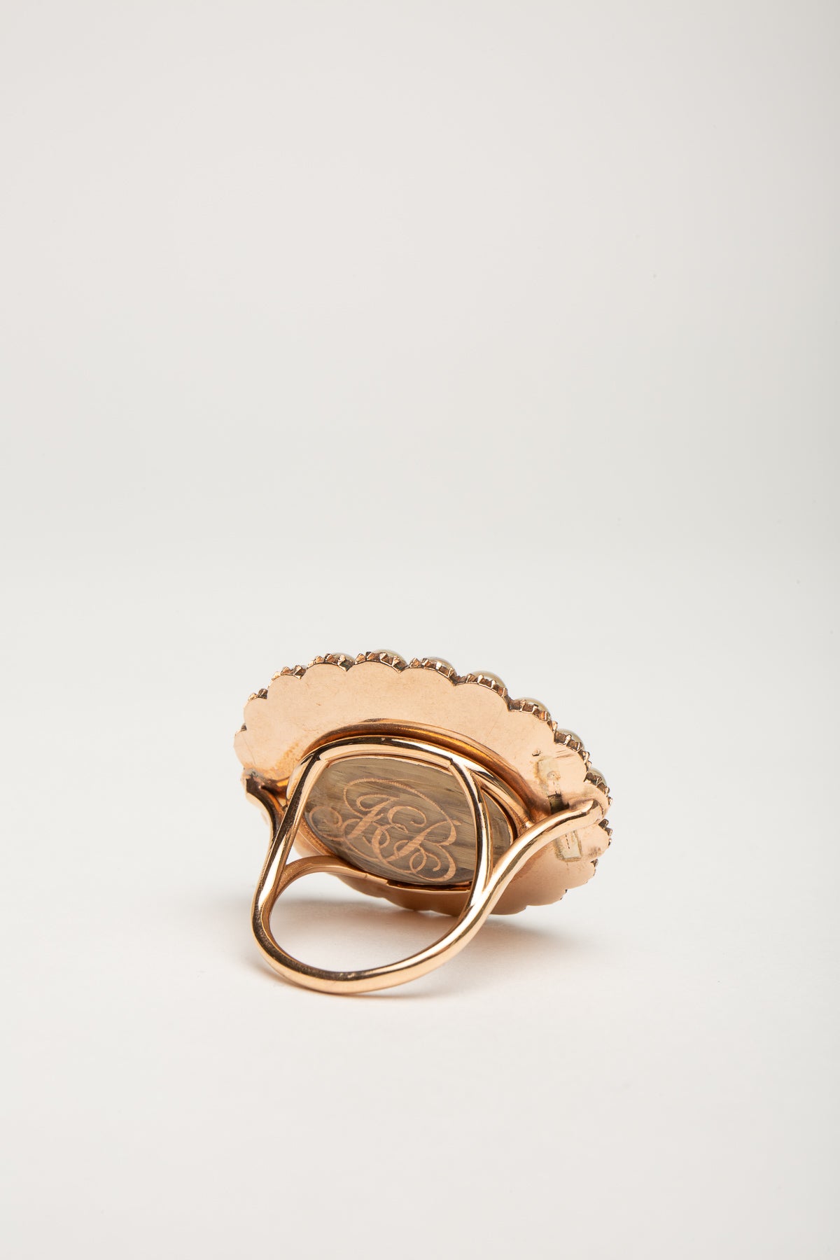 MAXFIELD PRIVATE COLLECTION | 1800'S PAINTED OVAL EYE PEARL RING - MAXFIELD LA