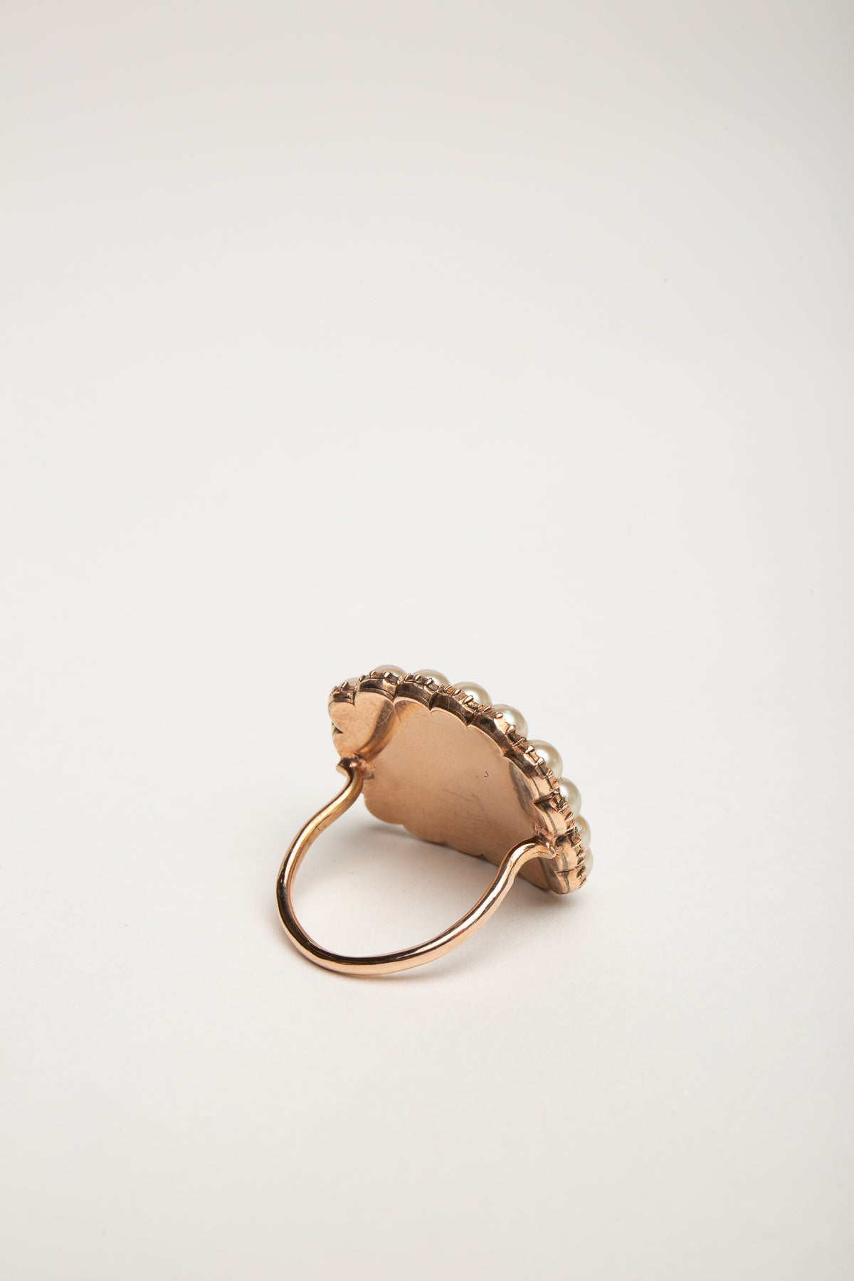 MAXFIELD PRIVATE COLLECTION | 1800'S PAINTED SQUARE EYE PEARL RING