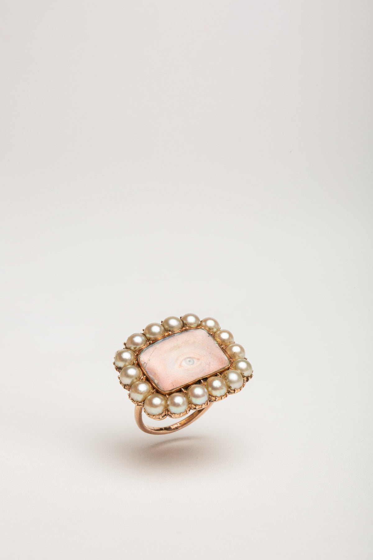 MAXFIELD PRIVATE COLLECTION | 1800'S PAINTED SQUARE EYE PEARL RING - MAXFIELD LA