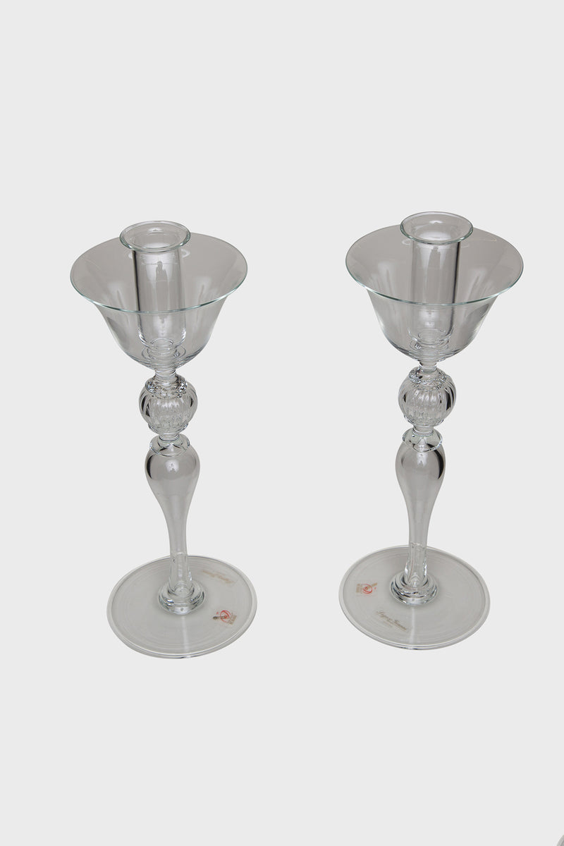 SEGUSO GIANNI | SET OF 2 GLASS CANDLESTICKS