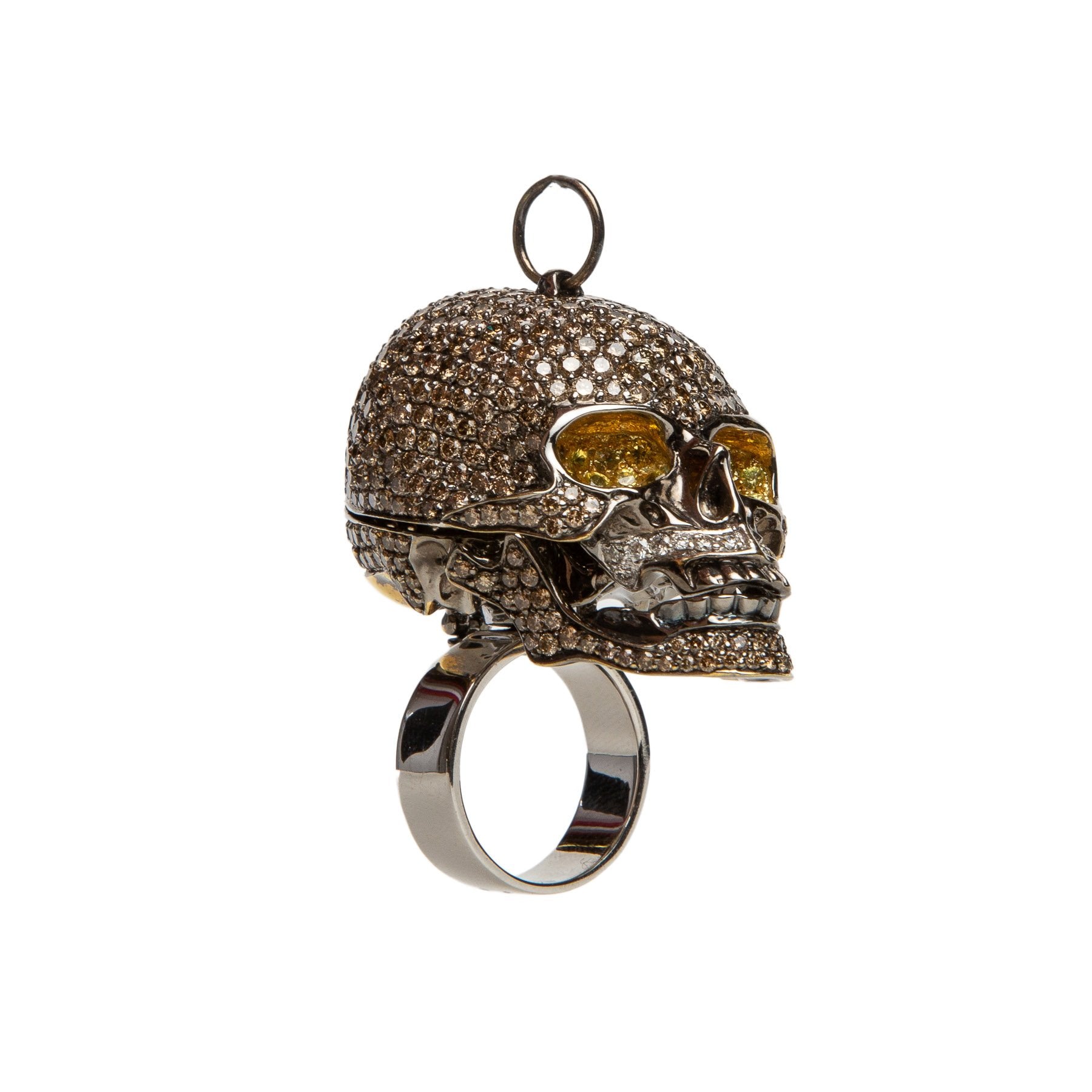 MAXFIELD PRIVATE COLLECTION | DIAMOND SKULL RING/PENDANT